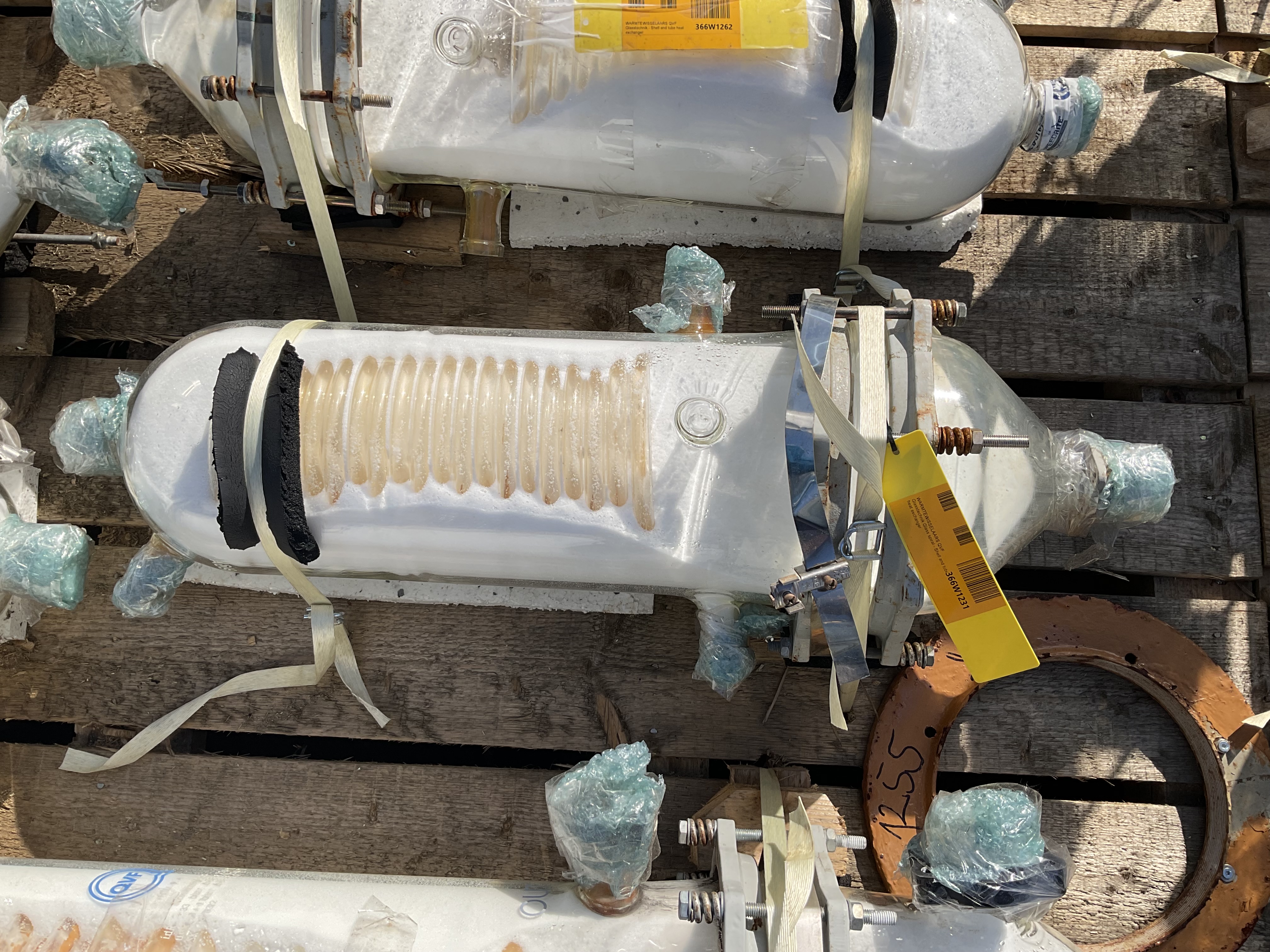 Maschine: QVF GLASSTECHNIK Glass spiral 1,5m² - Shell and tube heat exchanger Rohrbündelwärmetauscher