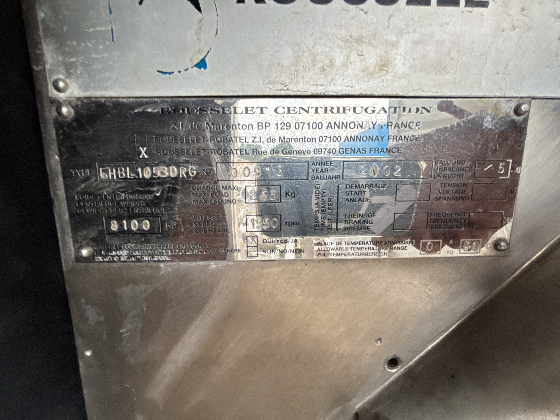 Maschine: ROUSSELET EHBL 1053-DRG (mounted in 20-foot container) - Pee Schälzentrifugen