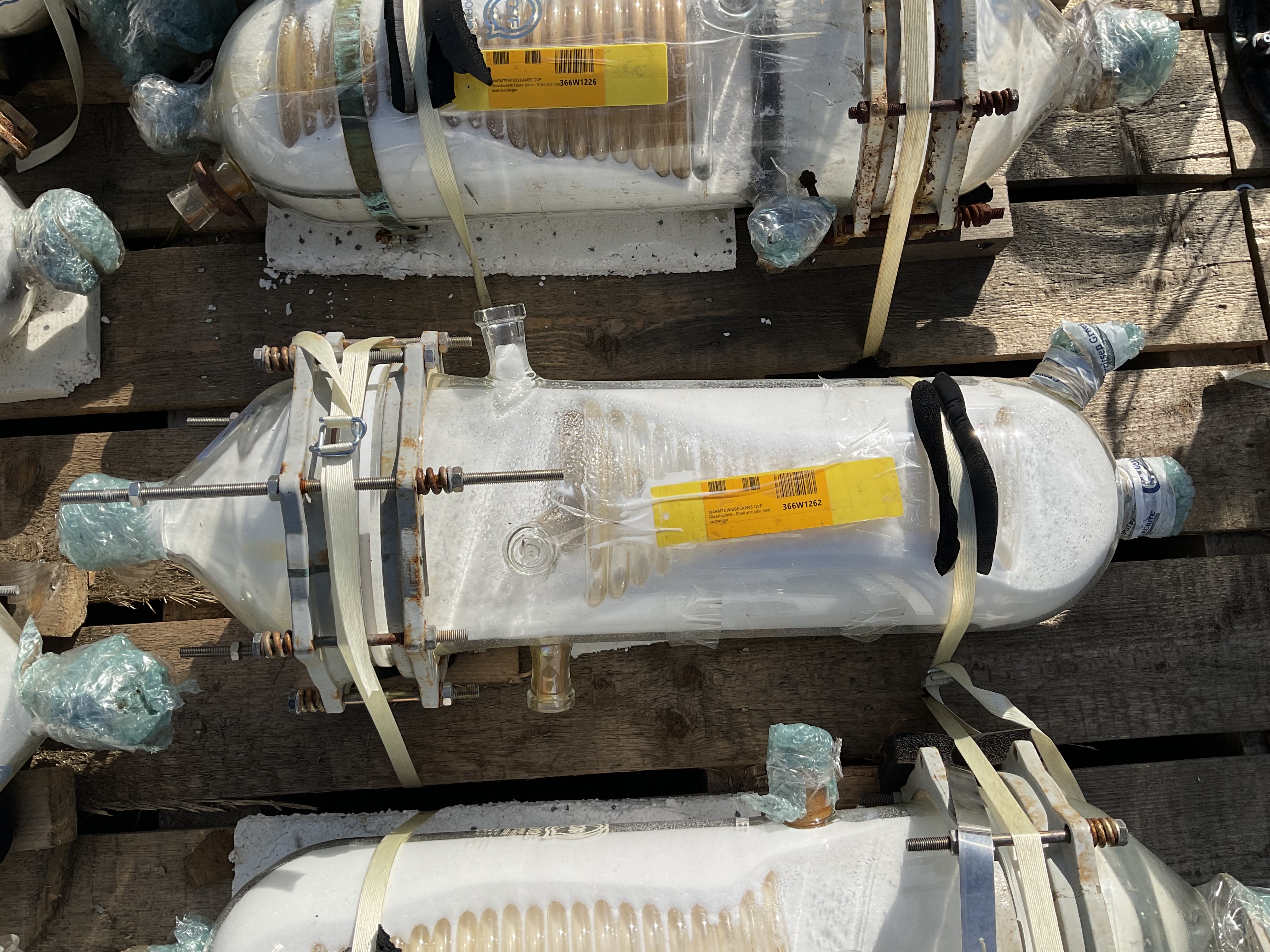 Maschine: QVF GLASSTECHNIK Glass spiral 1m² - Shell and tube heat exchanger Rohrbündelwärmetauscher