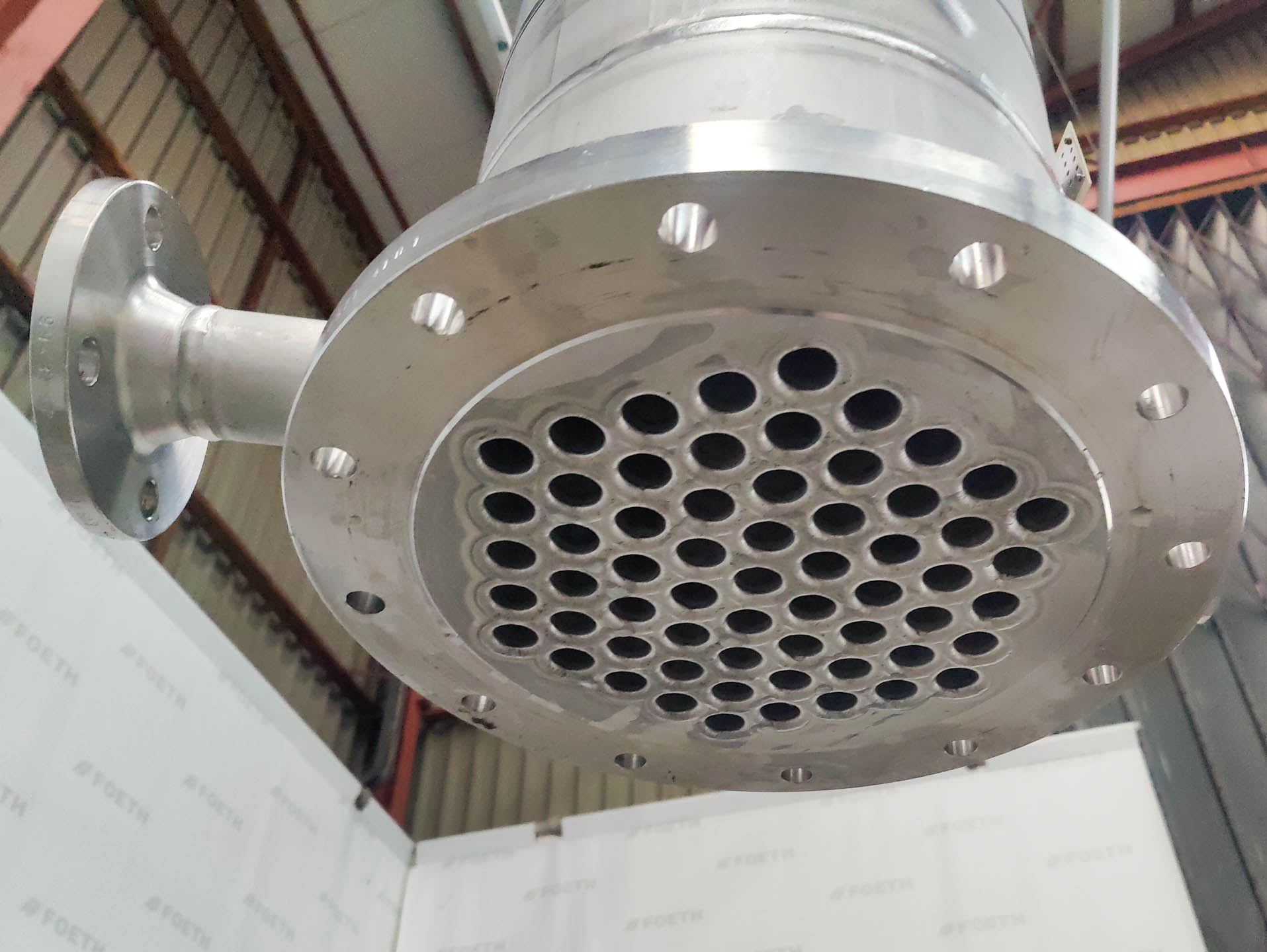 Maschine: BUSS-SMS trickling film cooler 5,7 m2 - Falling film evapor Fallstromverdampfer