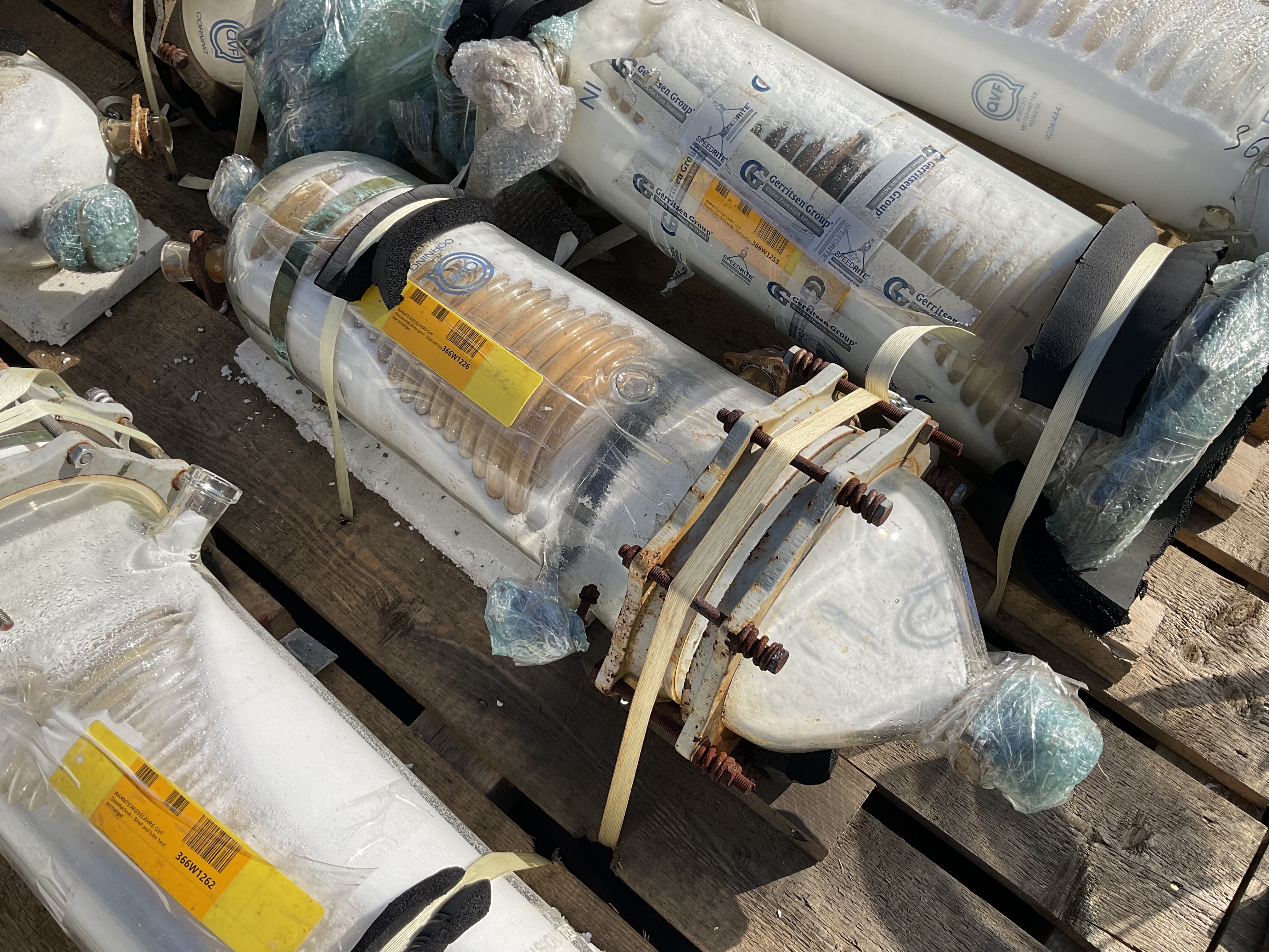 Maschine: QVF GLASSTECHNIK Glass spiral 1,5m² - Shell and tube heat exchanger Rohrbündelwärmetauscher