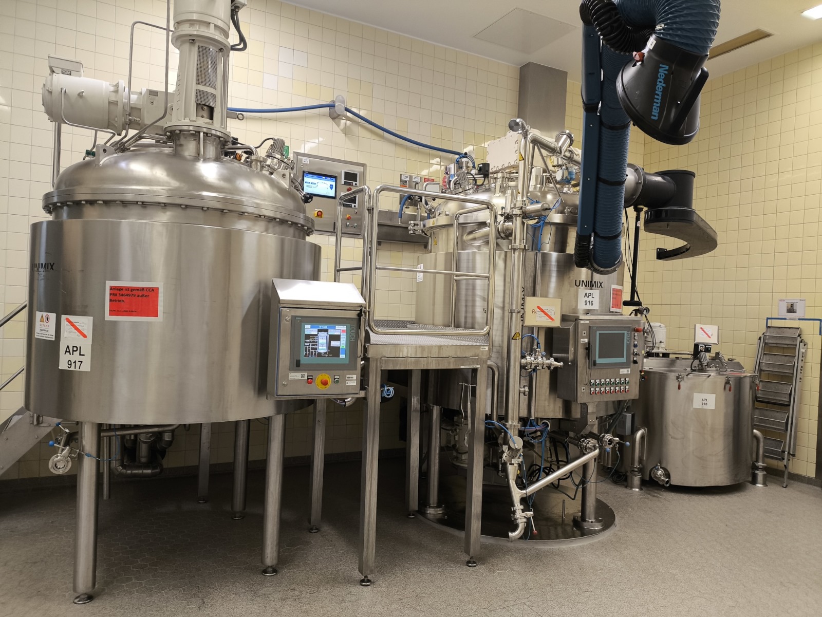 Maschine: Haagen & Rinau Unimix mixing line 2000L, 1600L and 1200L - Proces Prozesskessel