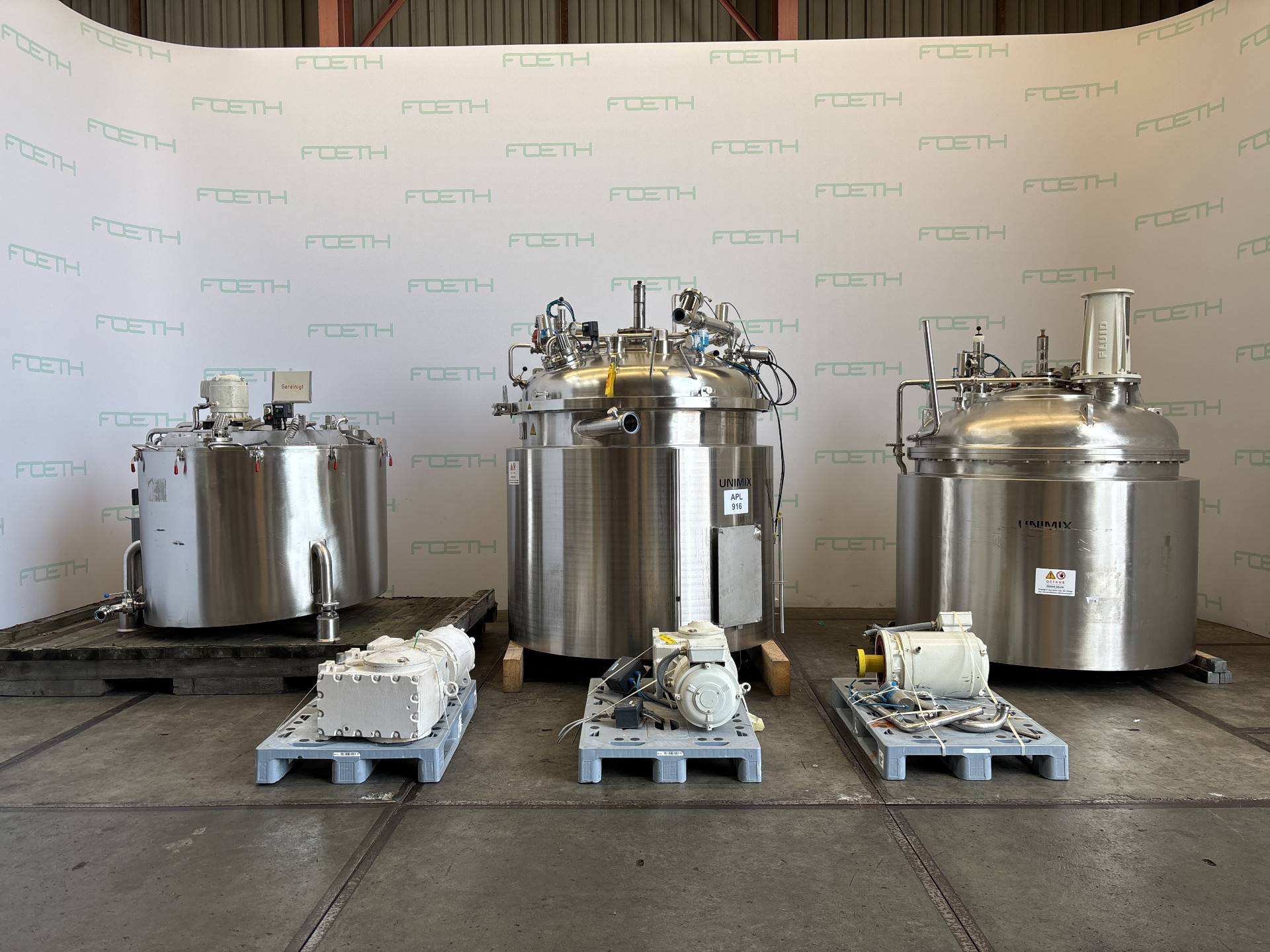 Maschine: Haagen & Rinau Unimix mixing line 2000L, 1600L and 1200L - Proces Prozesskessel