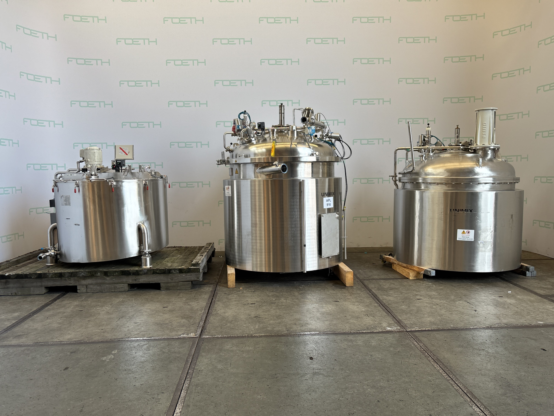 Maschine: Haagen & Rinau Unimix mixing line 2000L, 1600L and 1200L - Proces Prozesskessel