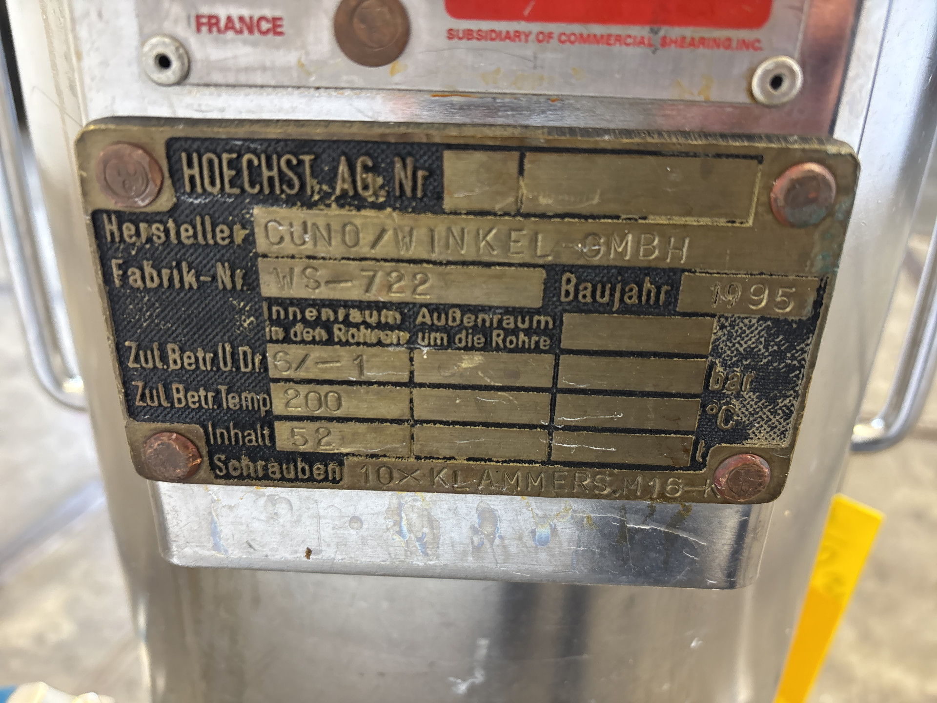 Maschine: CUNO 12ZP2-T - 0,10 m² - Candle filter Kerzenfilter