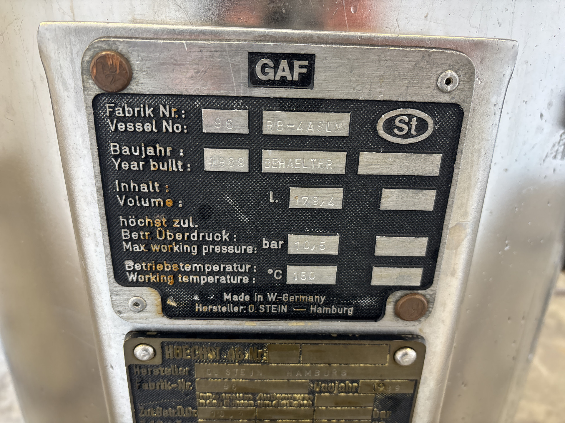 Maschine: GAF RB4ASLM - Candle filter Kerzenfilter