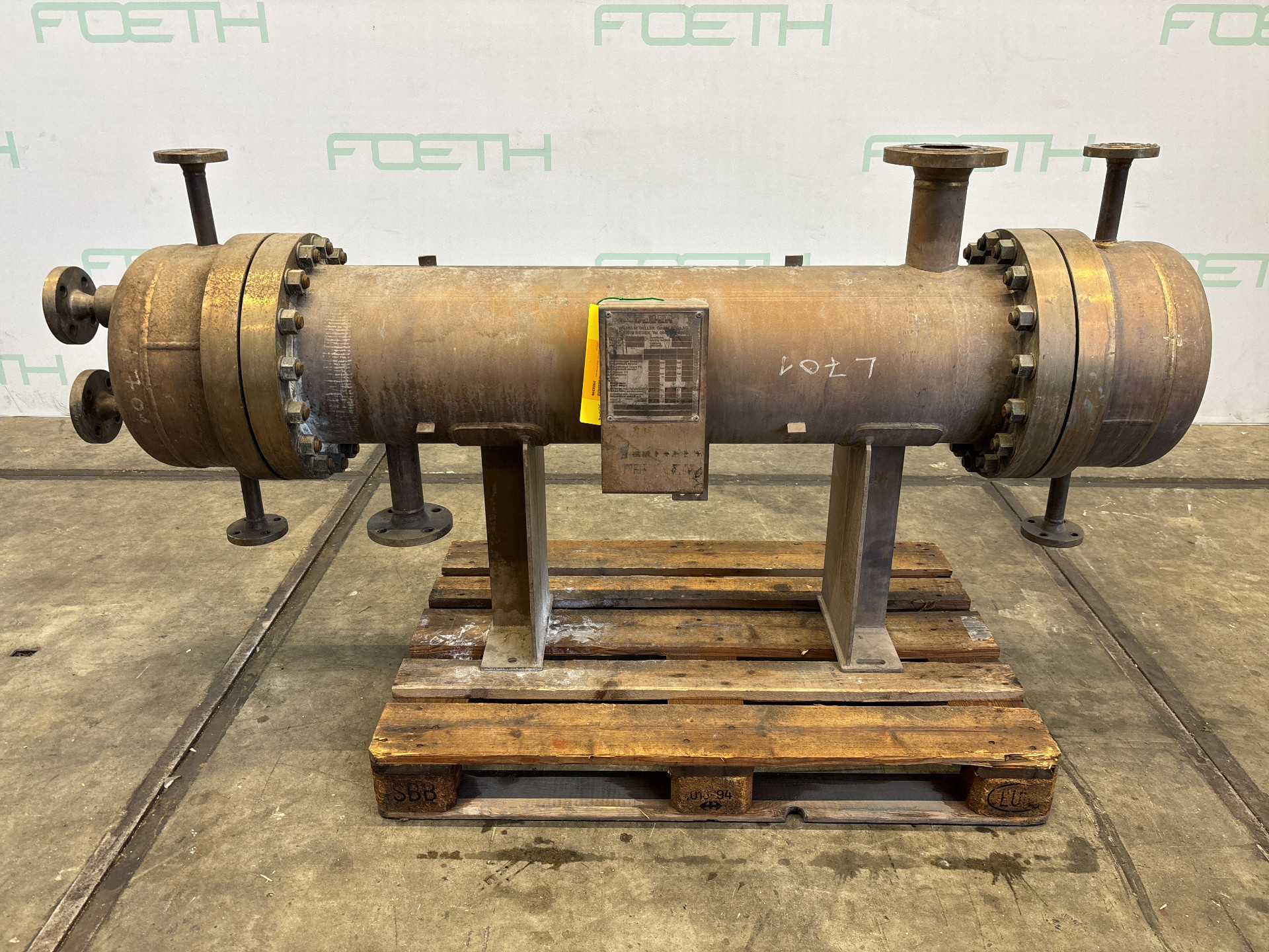 Maschine: WILHELM DELLER 5,2 m² (330 °C, 65 bar) - Shell and tube heat exch Rohrbündelwärmetauscher