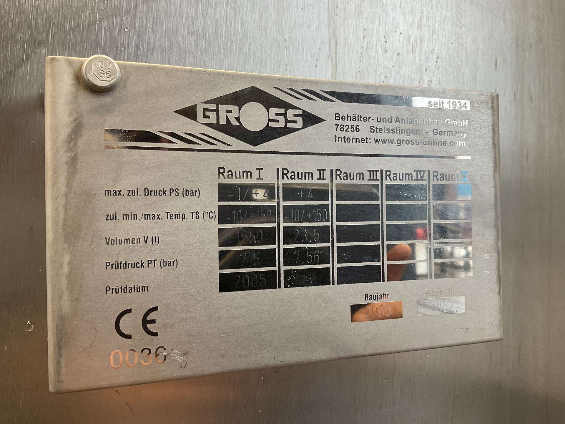 Maschine: GROSS Bioreactor 1550 L - Stainless Steel Reactor Edelstahlreaktoren