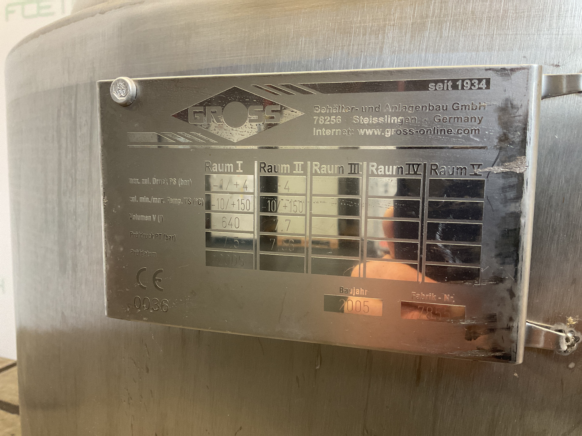 Maschine: GROSS Bioreactor 500 L - Stainless Steel Reactor Edelstahlreaktoren