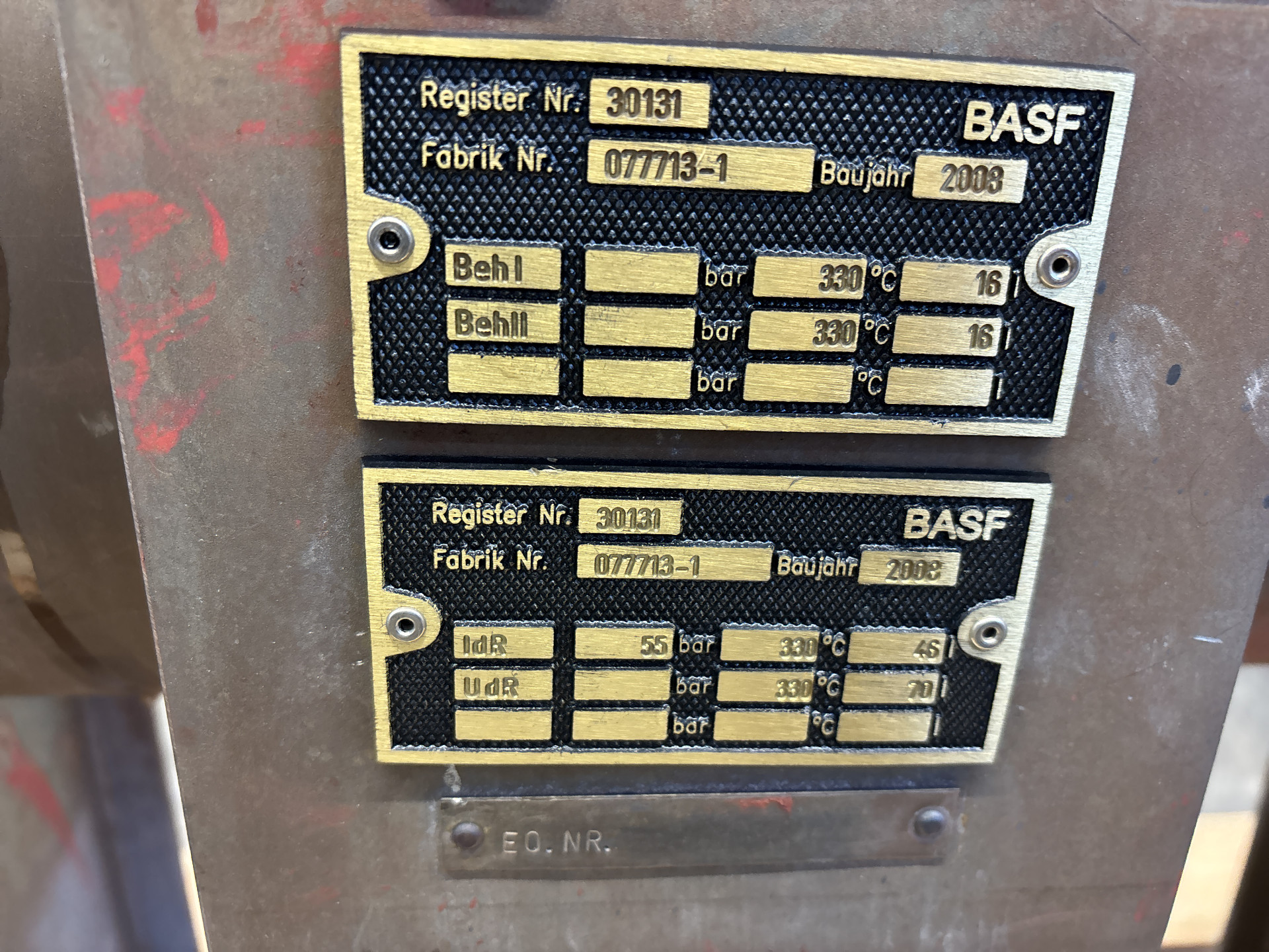 Maschine: ASDORFER 5.2 m² (330°C, 55 bar) - Shell and tube heat excha Rohrbündelwärmetauscher