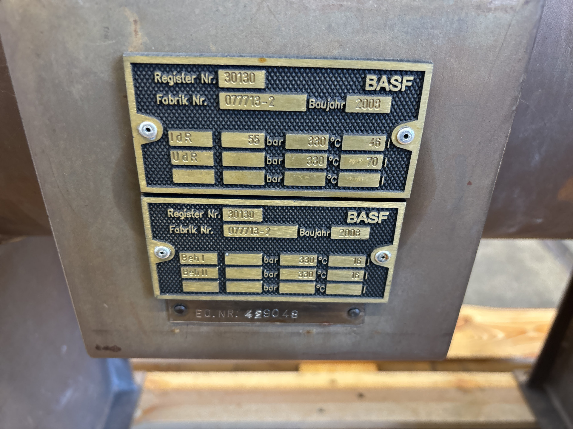 Maschine: ASDORFER 5.2 m² (330 °C, 55 bar) - Shell and tube heat exch Rohrbündelwärmetauscher