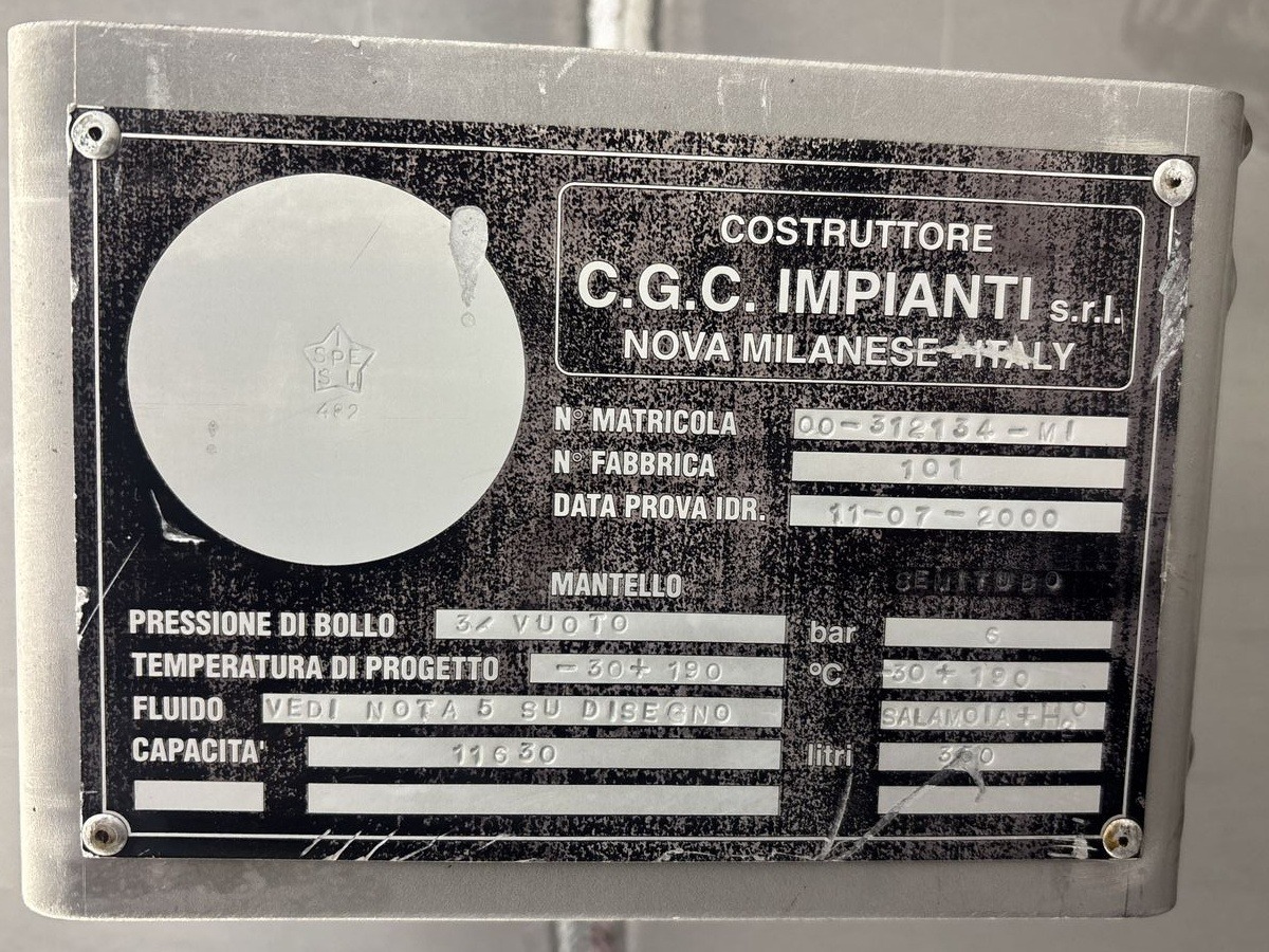 Maschine: C.G.C. IMPIANTI 11630 l. - Stainless Steel Reactor Edelstahlreaktoren
