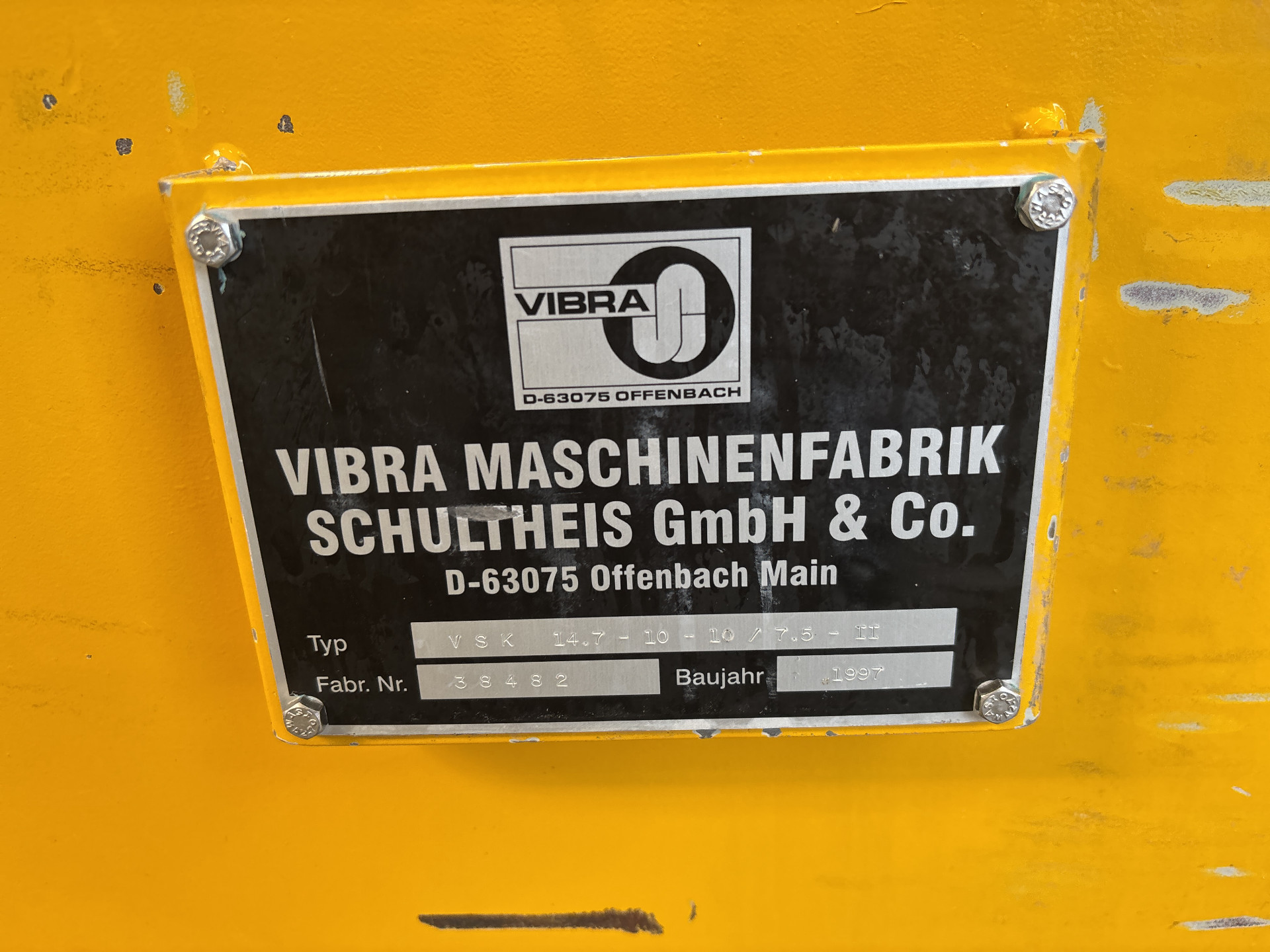 Máquina: VIBRA VSK 14,7-10-10/7,5-II - Fluid bed 