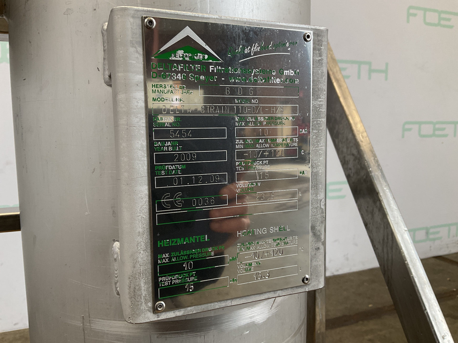 Máquina: DELTAFILTER DELTA-Strain 110-D/L-H/S - 