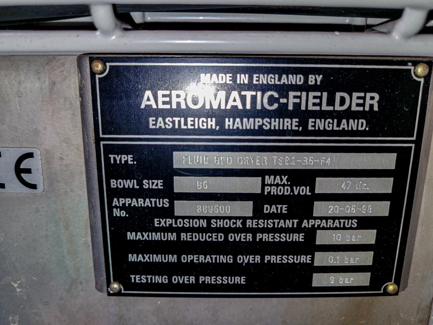 Machine: GEA AEROMATIC TSG-2 B5 F4 - Fluid bed 