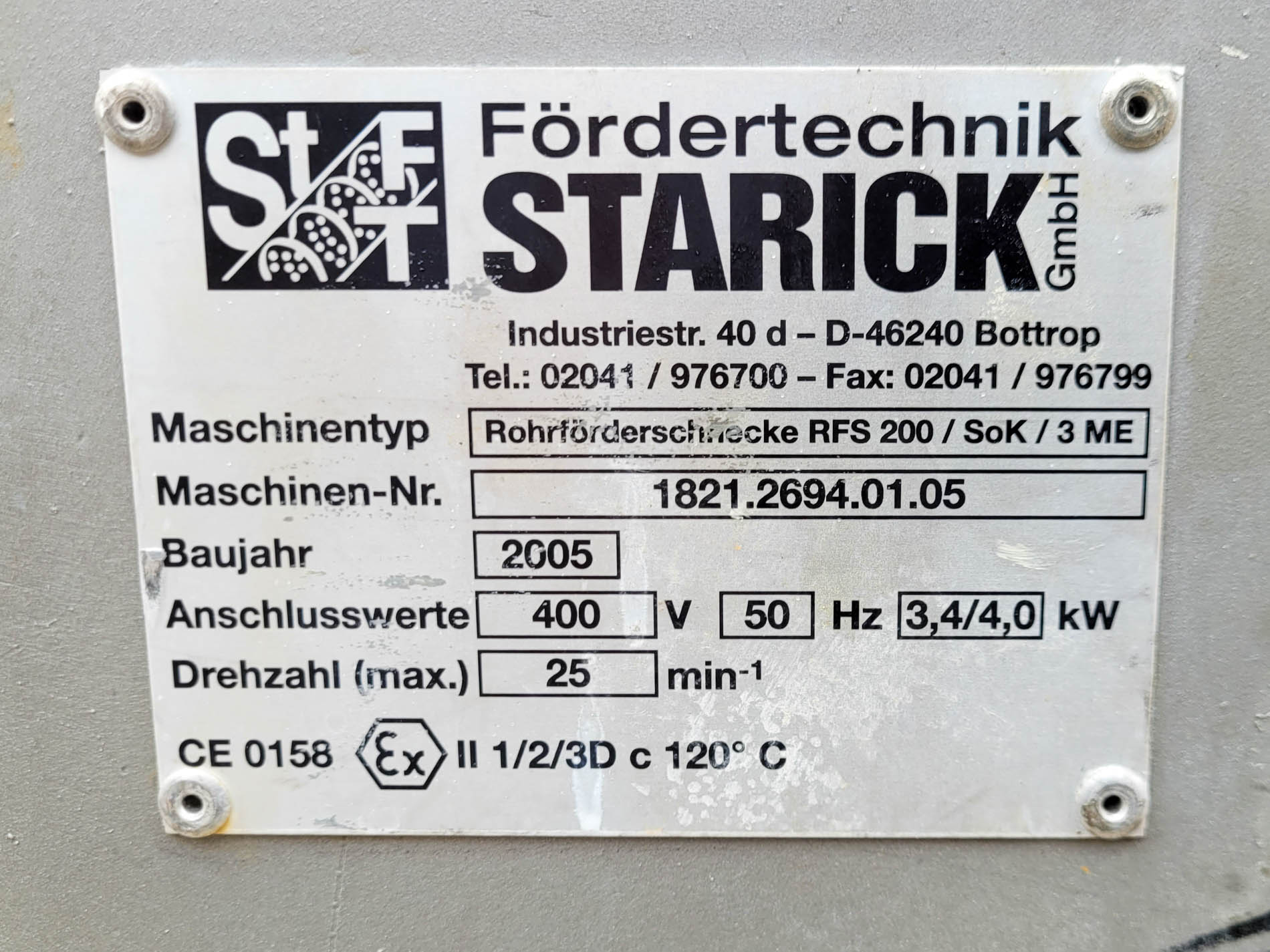 Machine: STARICK FöRDERTECHNIK RFS-200 cooling 