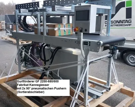 Kannegiesser GF 2250-680-600 Gurtförderer mit 2x 90° Abschiebern – RESALE
