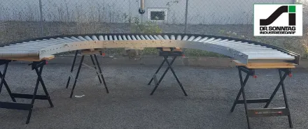 Transnorm 670-600 IR250 + 900-670-600 2 x Rollenkurvenförderer 90° + Geradstück – RESALE