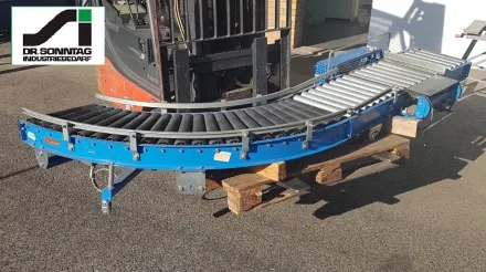 Schulz 90°-450-390 IR795 +1600-450-390 Rollenkurvenförderer links mit Geradstück und Absc – RESALE