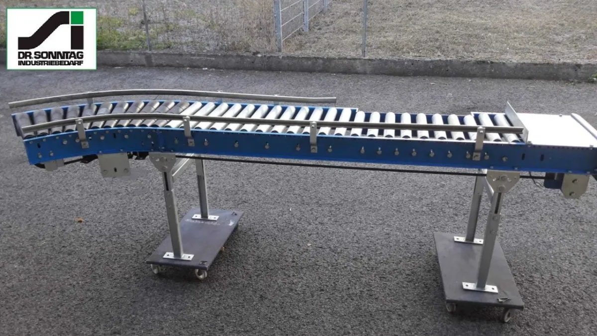 Schulz 30°-450-390 IR795+920-450-390 roller curve conveyor left with straight section