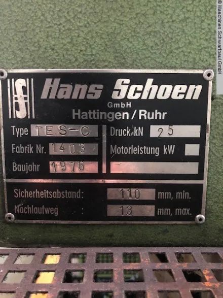 Schoen TES-C 25 Einständerpresse - Hydraulisch – RESALE
