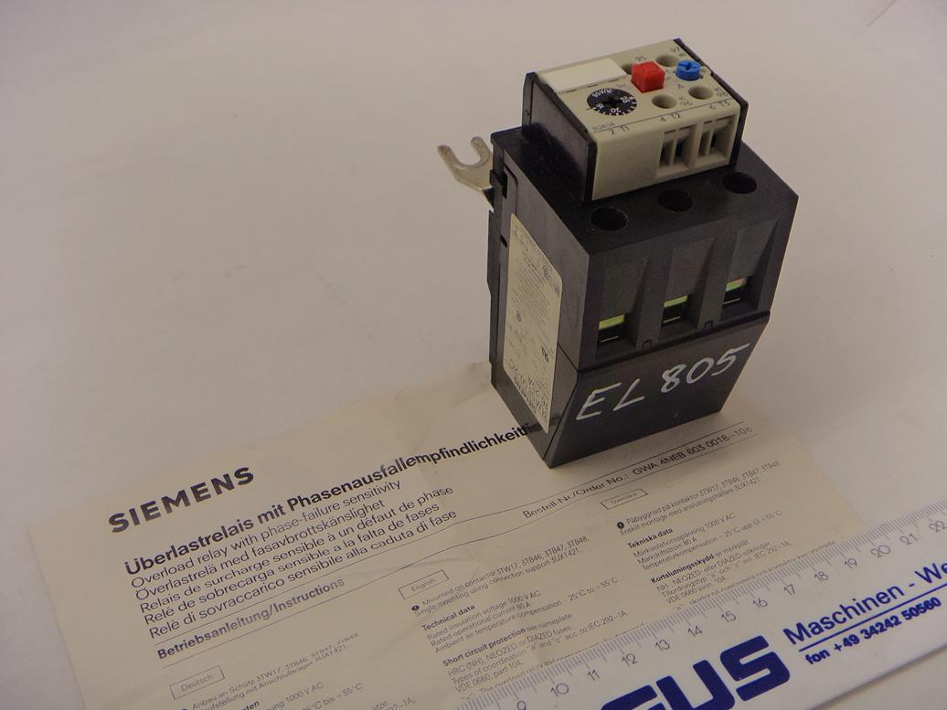 Siemens Überlastrelais 3UA5800-2C