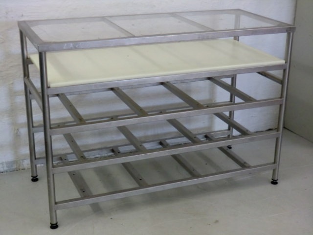 Edelstahlregal 1280 x 550 x 890 mm