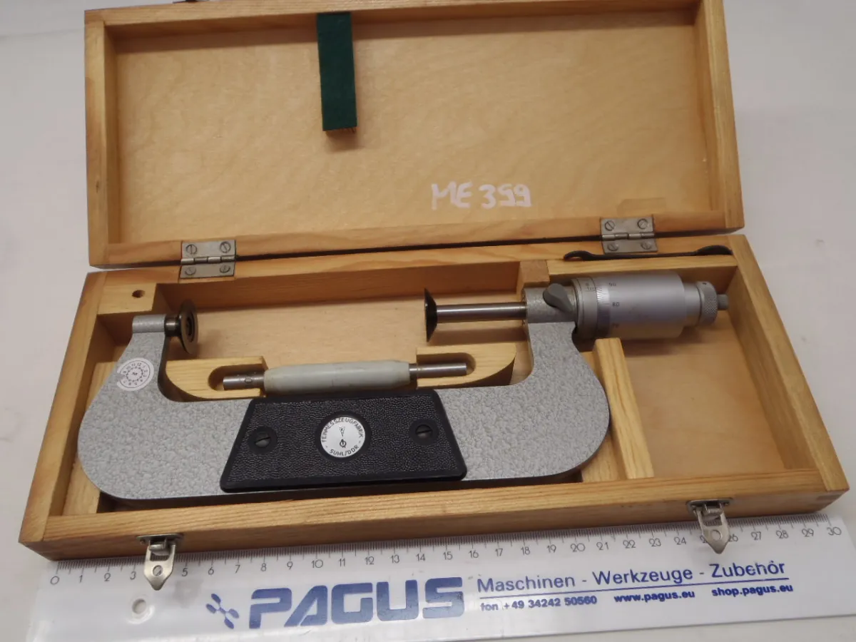 Feinmeßwerkzeuge Suhl Bügelmessschraube mit Teller 100 - 125 mm