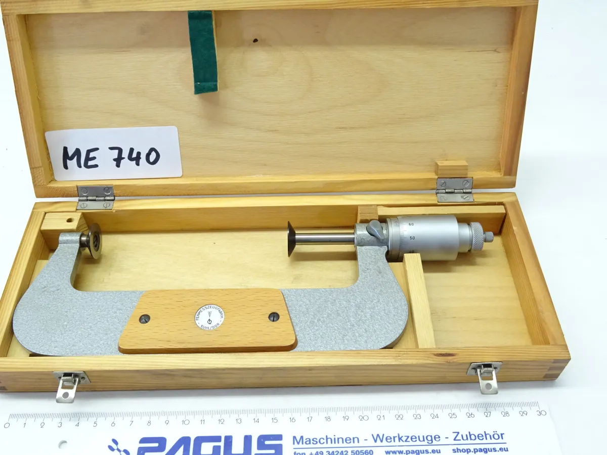 Feinmeßwerkzeuge Suhl Bügelmessschraube mit Teller 125-150 mm