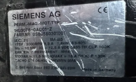 Siemens 1HU3076-OAC01-Z Motor – RESALE