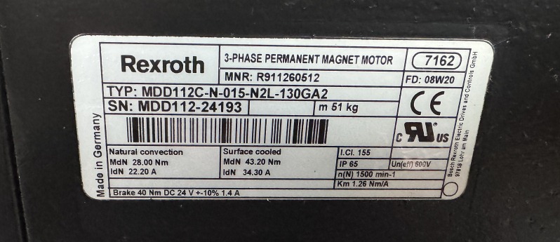 INDRAMAT MDD112C-N-015-N2L-130GA1 Motor