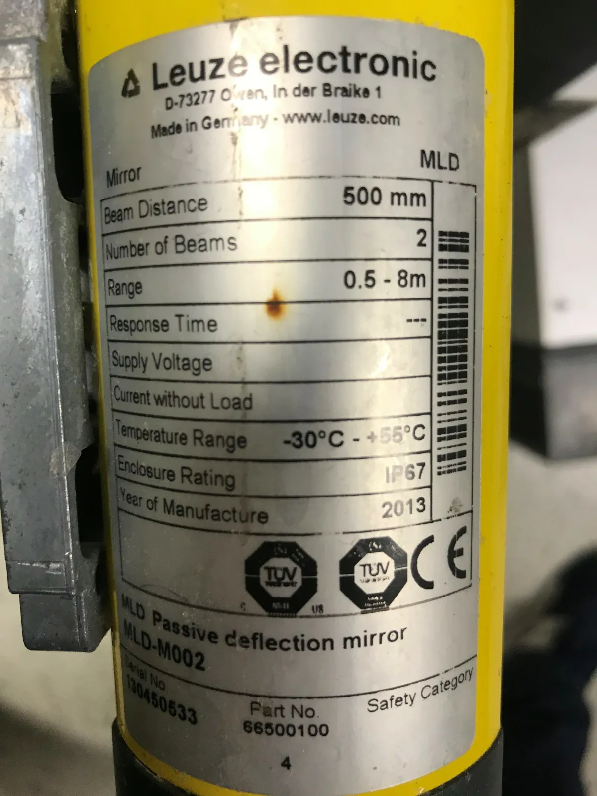 Leuze MLD 500 UDC-1900-S2 MLD 500 + Gerätesäule + Reflexionslichtschra