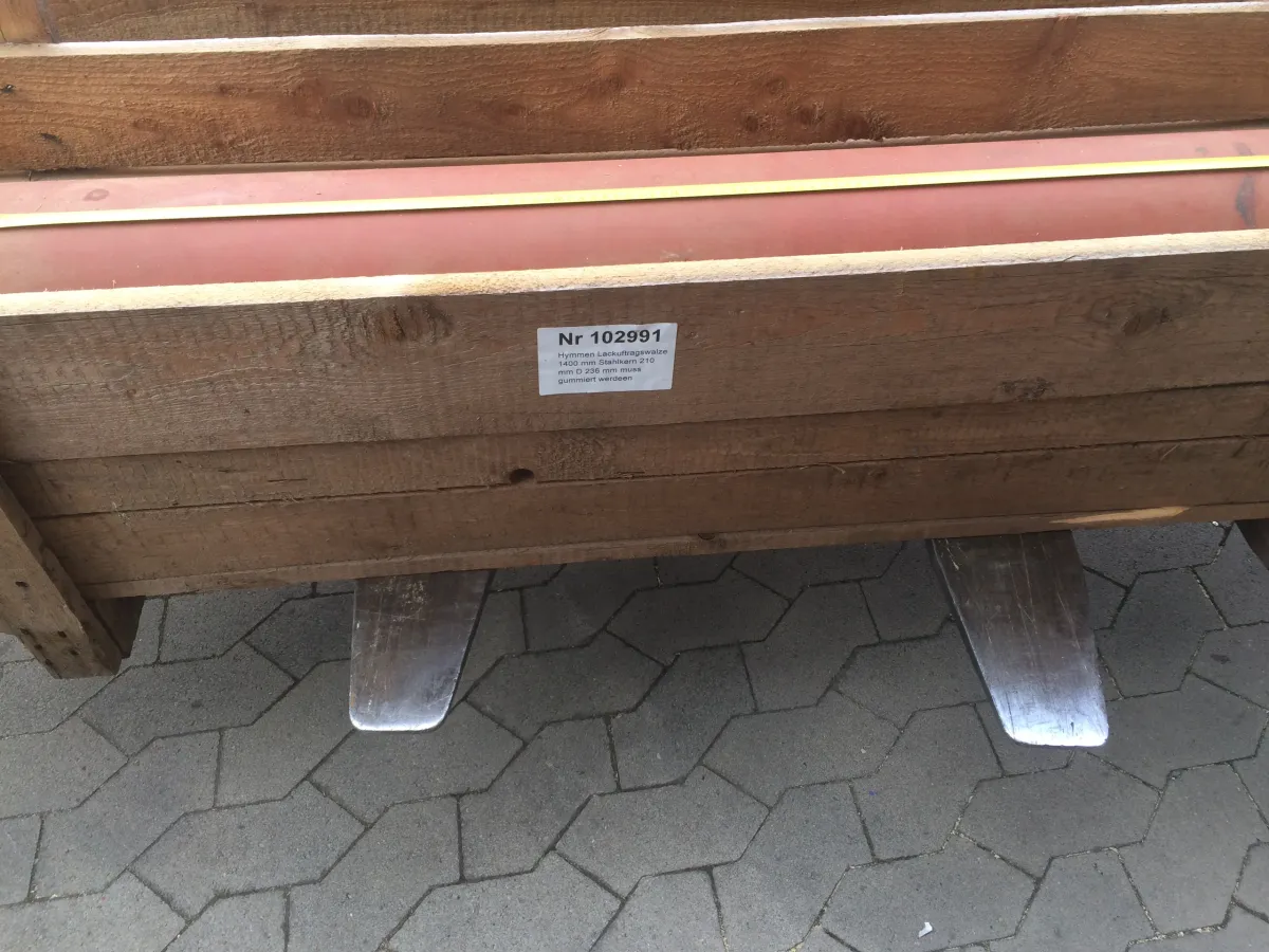 Hymmen Lackuftragswalze 1400 mm Stahlkern 210 mm Aussendu Lack-Ersatzwalzen