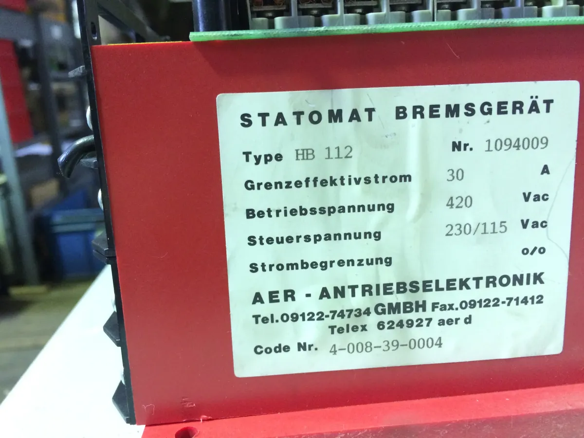 AER – Antriebselektronik HB 12 Statomat Brem Elektronikkarten