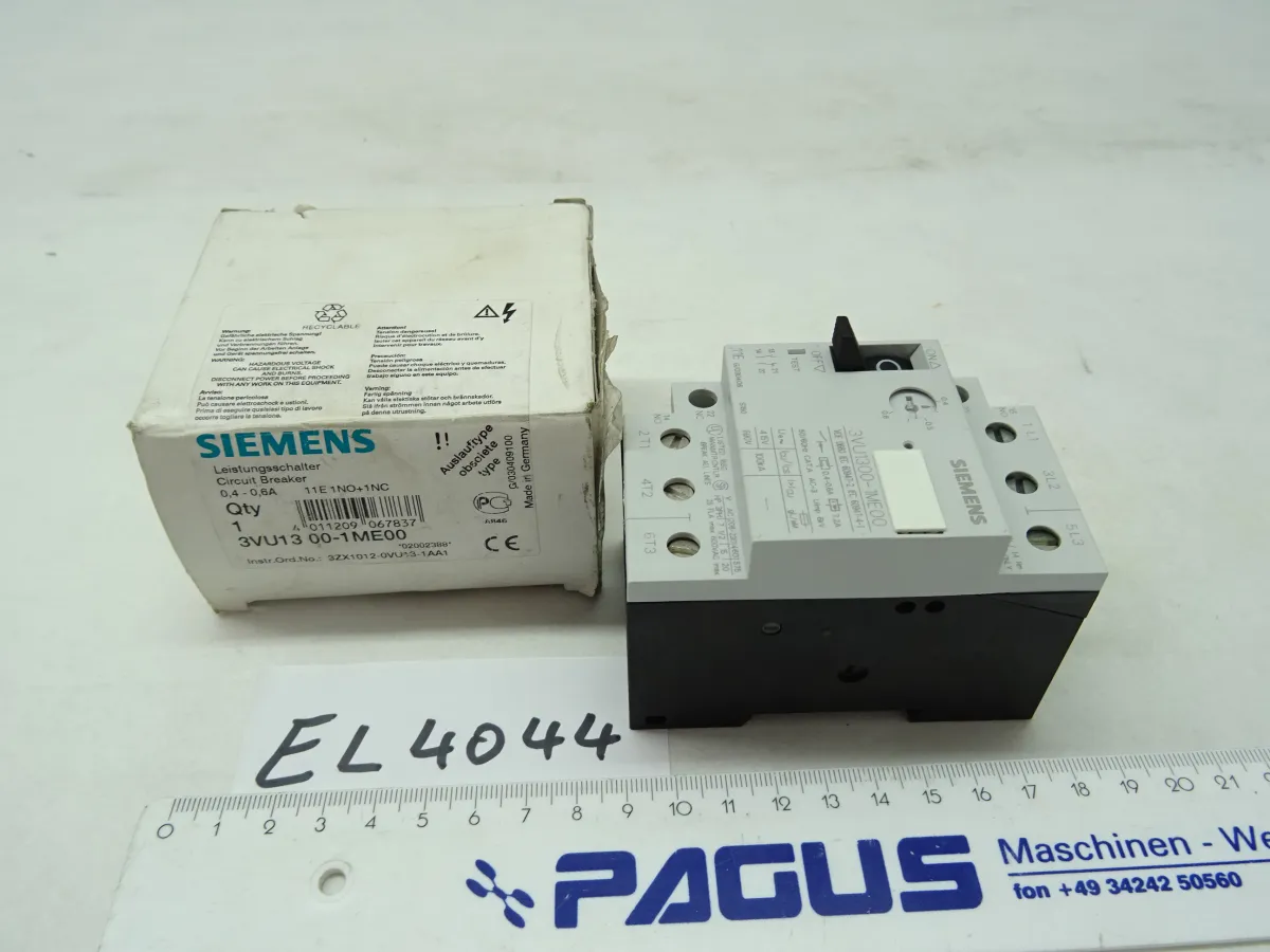 Siemens Motorschutzschalter 3VU1300-1ME00, 0,4 - 0,6 A