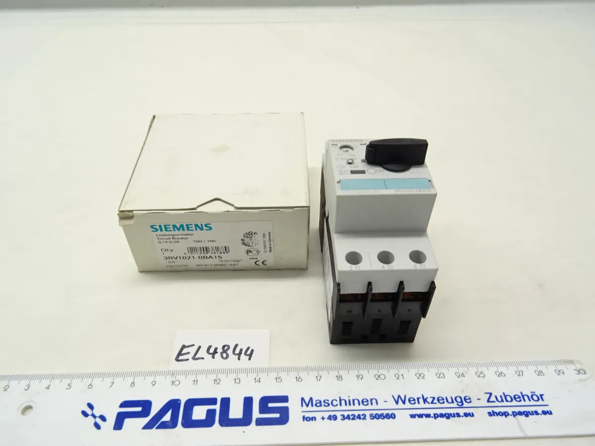 Siemens Motorschutzschalter 3RV1021-0BA15, 0,14 - 0,2 A