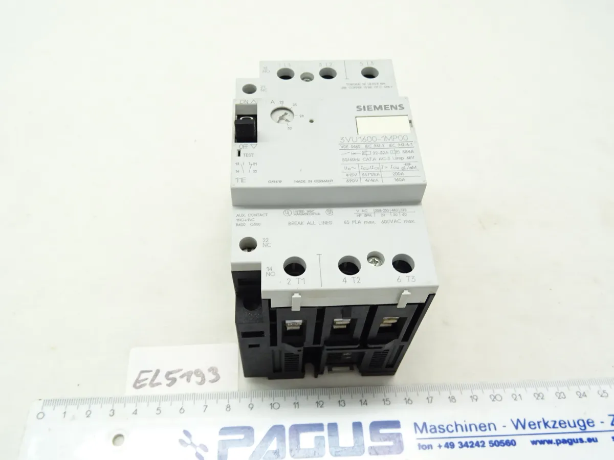 Siemens Motorschutzschalter 3VU1600, 22 - 32 A
