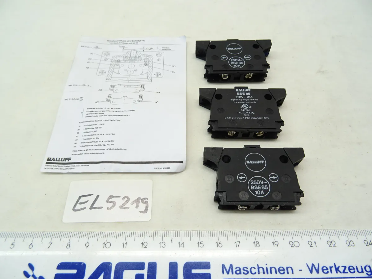 Mechanischer Einzelpositionsschalter BSE000N, 3 St