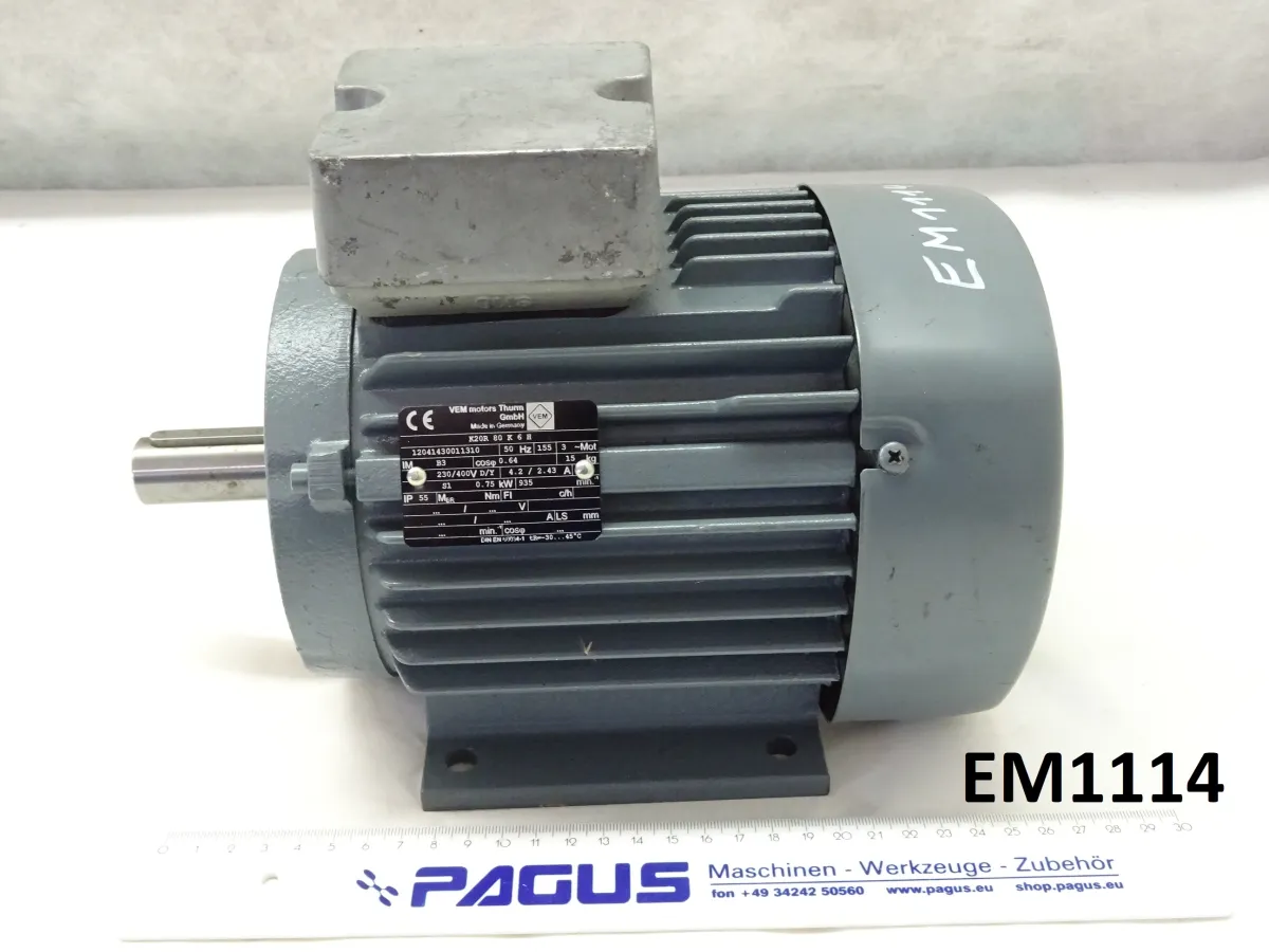 VEM Elektromotor 0,75 kW, 935 U/min