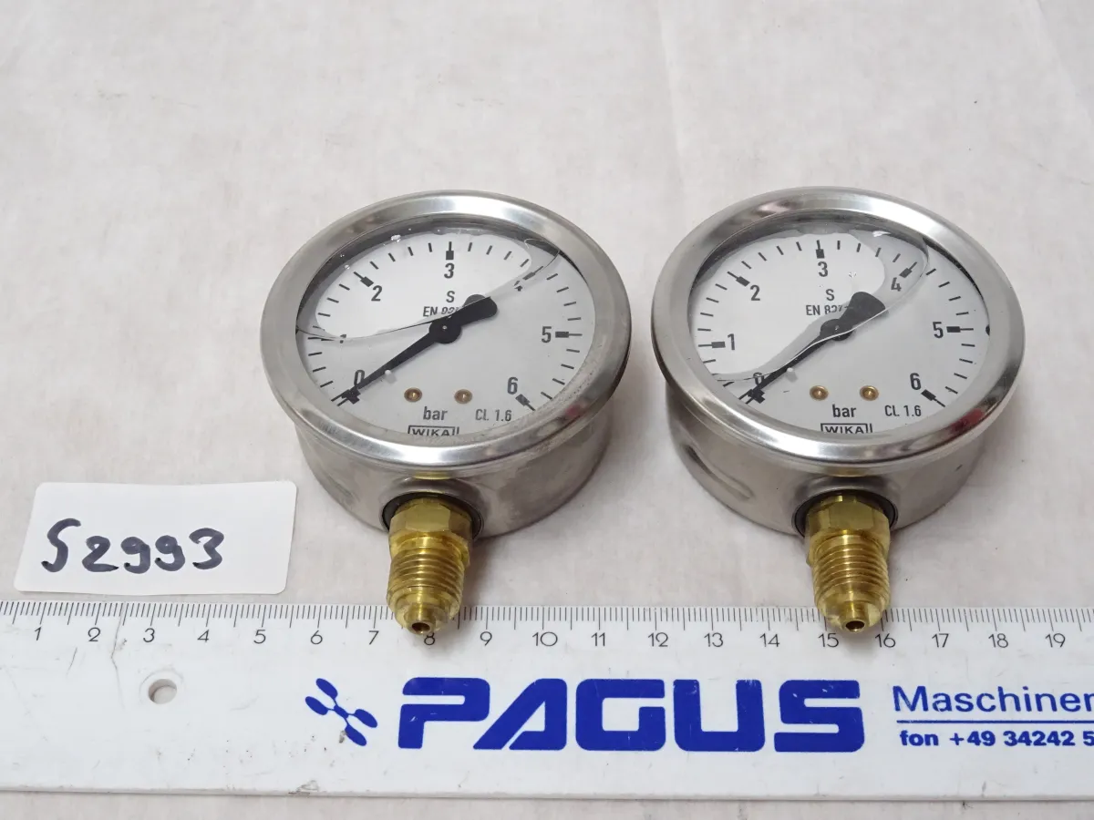 Glycerin-Manometer, senkrecht, Ã? 63 mm, 0 - 6 bar