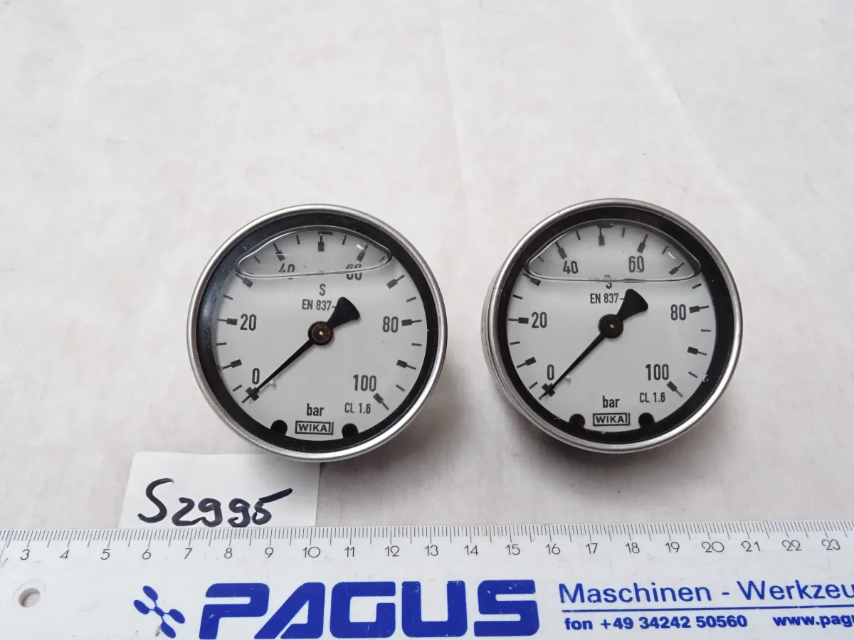 Glycerin-Manometer, waagerecht, Ã? 63 mm, 0 - 100