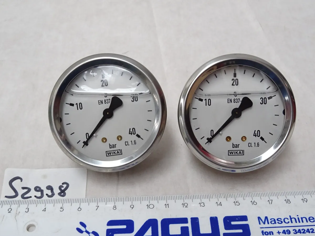 Glycerin-Manometer, waagerecht, Ã? 63 mm, 0 - 40 b