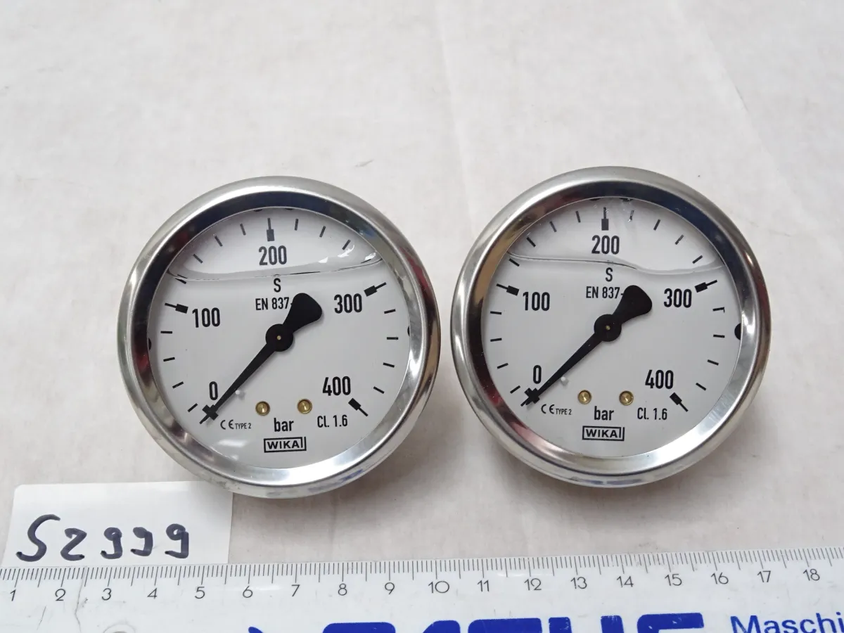 Glycerin-Manometer, waagerecht, Ã? 63 mm, 0 - 400
