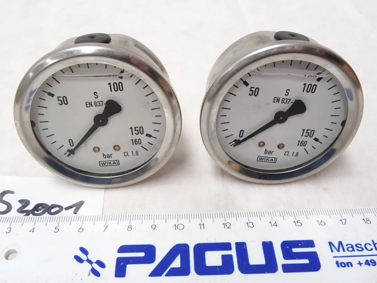 Glycerin-Manometer, waagerecht, Ã? 63 mm, 0 - 160