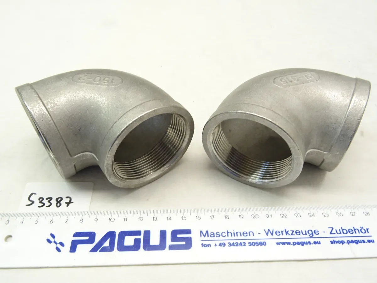 Winkelfitting 90Â° 2 Zoll, 2 StÃ¼ck