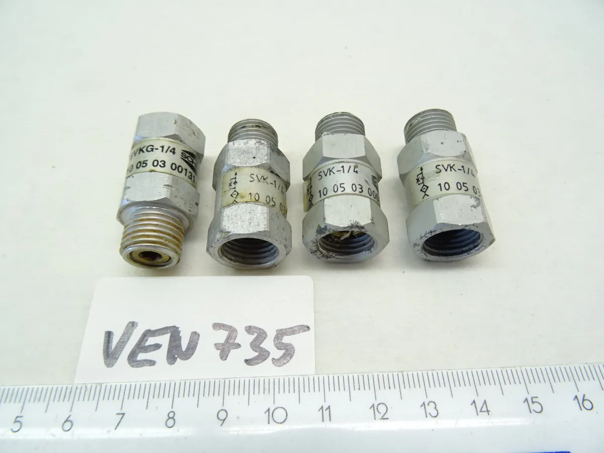 Strömungsventil 3x SVK-1/4, 1x SVKG-1/4