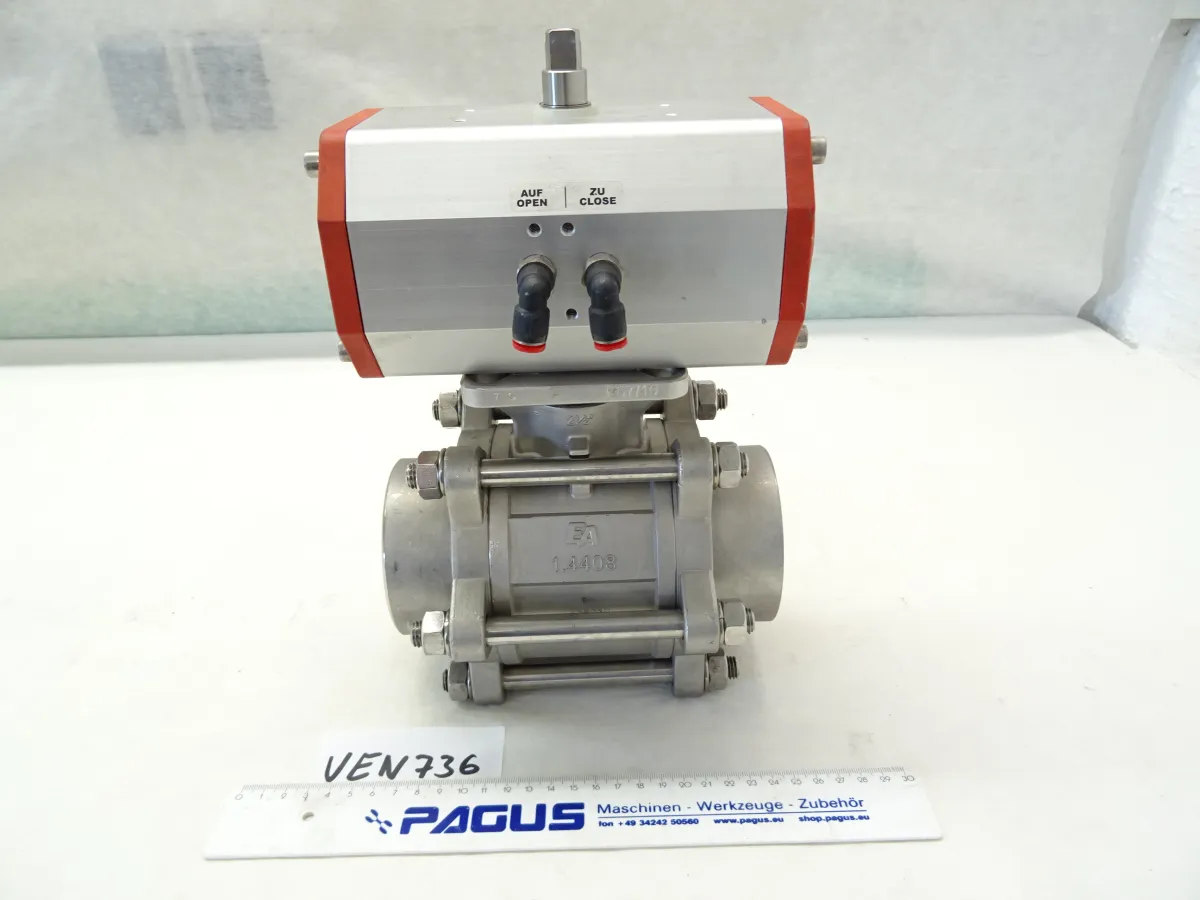 Kugelhahn mit pneumatischem Ventilantrieb 2 ½ "