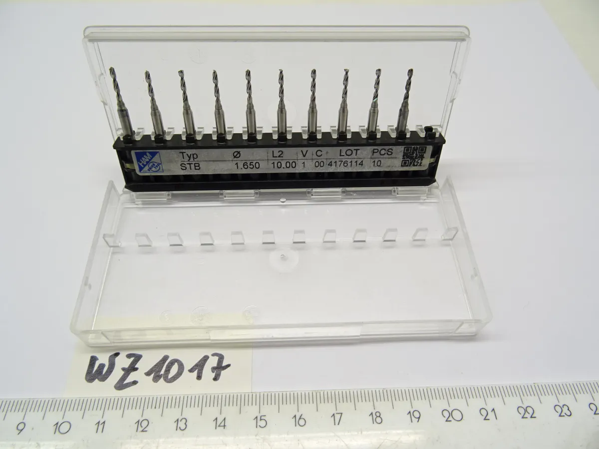 Mikrobohrer Typ STB Ã? 1,65 x 10,0 mm, 9 StÃ¼ck