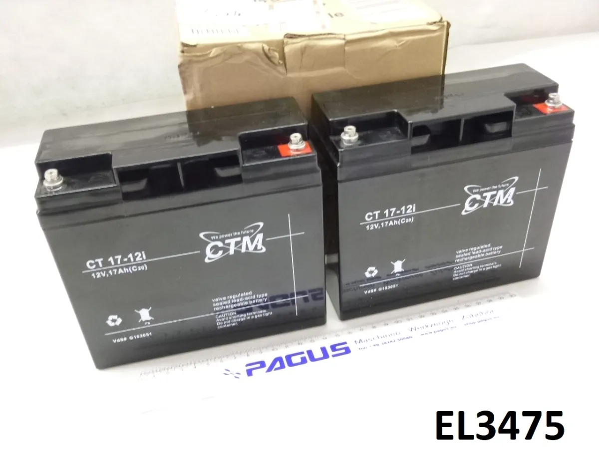 Bleiakkumulator CTG17-12, 12V, 17Ah, 2 Stück
