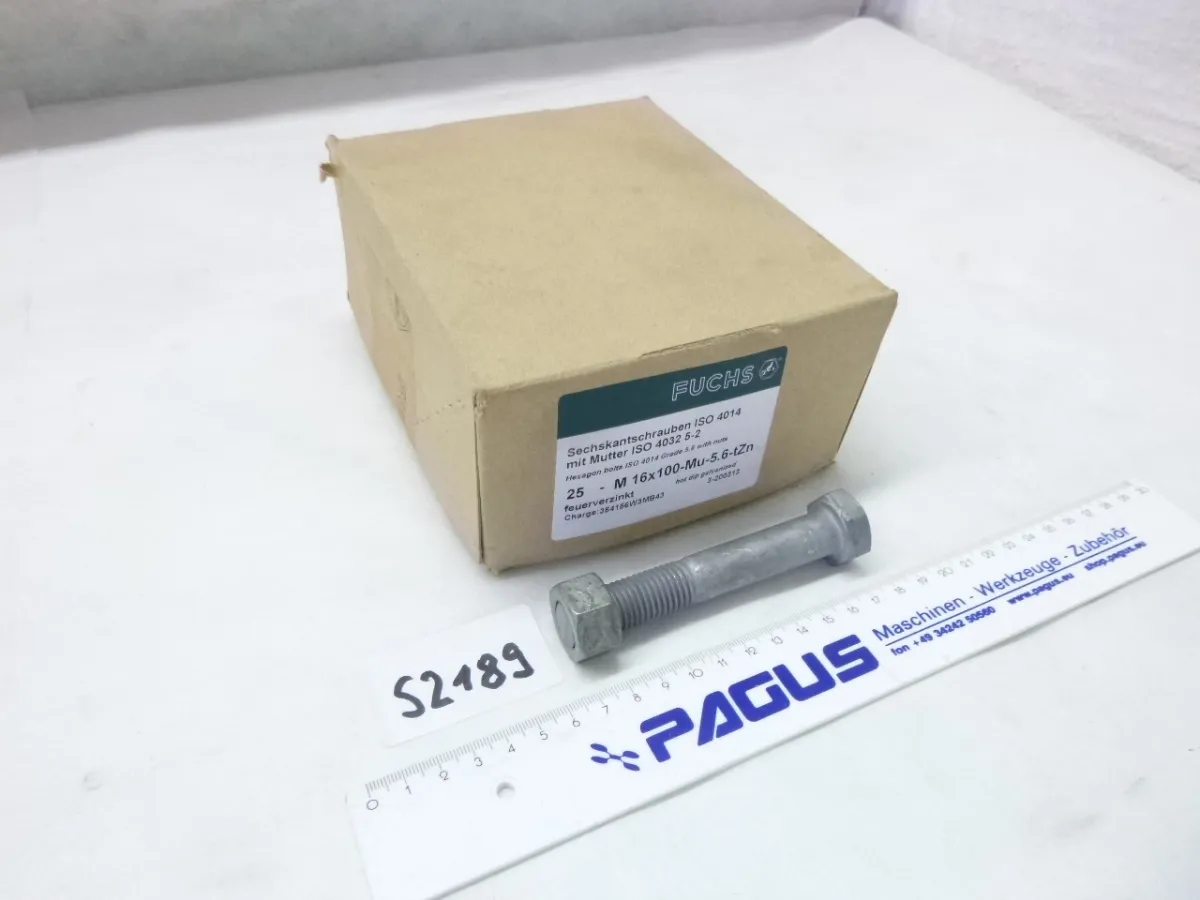 Sechskantschrauben mit Mutter M16 x 100 mm, 25 Stü